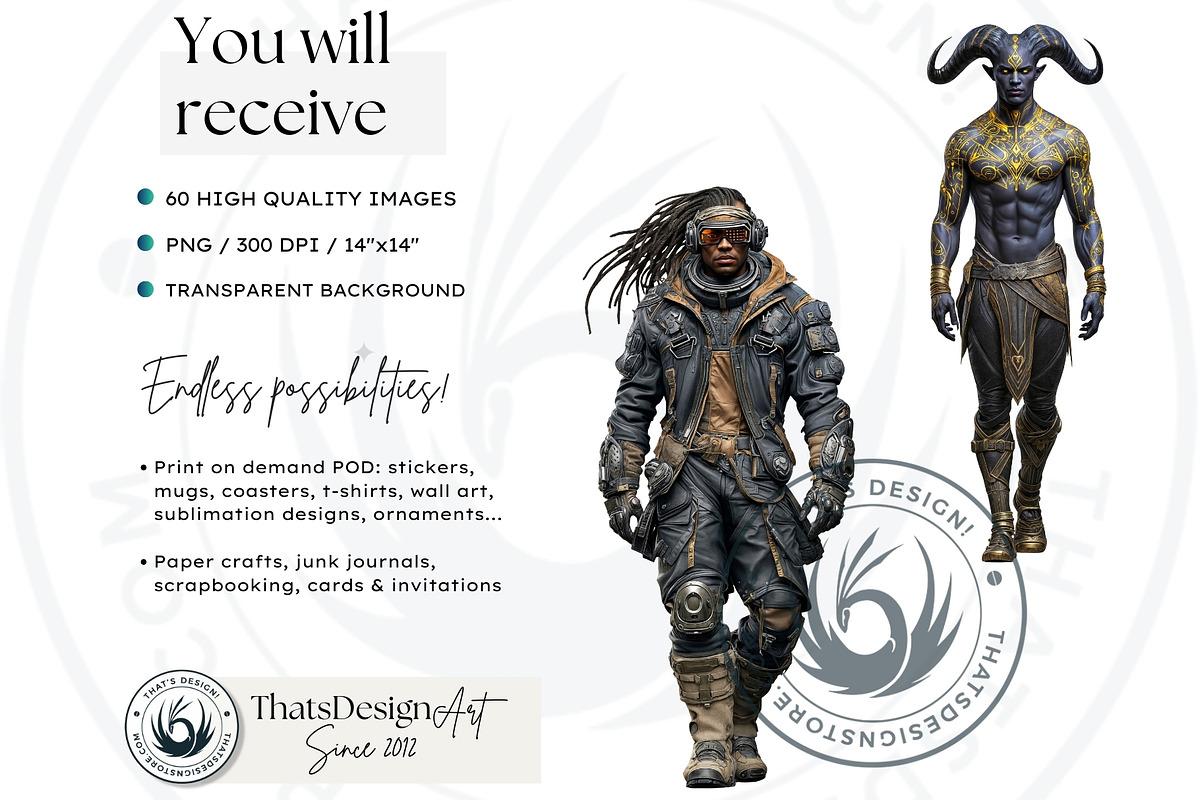 Galactic Vanguard Character Cliparts, a Person Illustration by ThatsDesignArt (Photo 2 of 15)