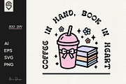 Cute Pastel books & Coffee Lover, a Graphic by shaondesigns (Thumbnail 1 of 4)