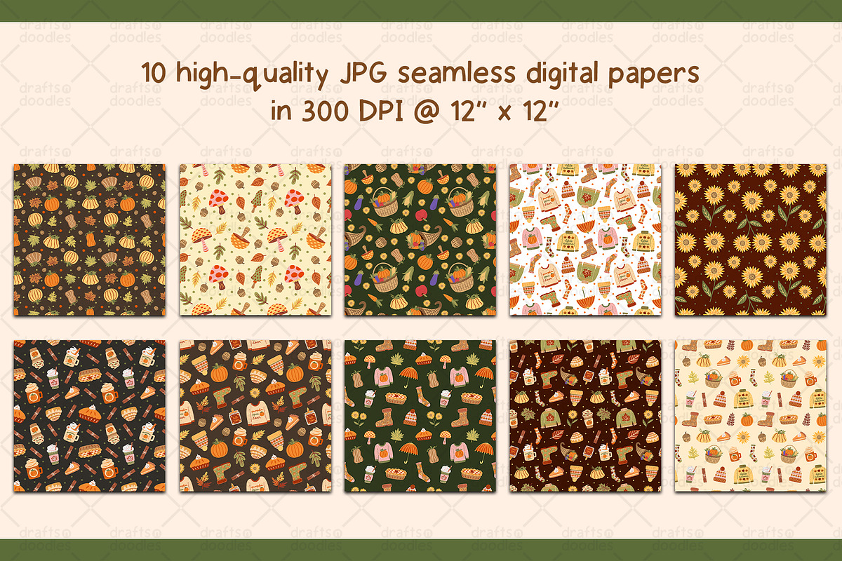 Autumn Harvests and Fall Favorites, a Pattern Graphic by Drafts n Doodles (Photo 4 of 6)
