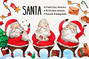 Santa big Christmas set, a Decorative Illustration by Ekaterina Goncharova (Thumbnail 1 of 13)