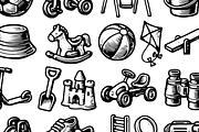 Vintage Kids Outdoor Toys Icons, an Object Graphic by RT Studio (Thumbnail 3 of 3)