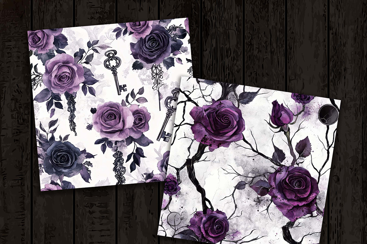Watercolor Gothic Digital Paper, a Pattern Graphic by Design Scotch (Photo 6 of 8)