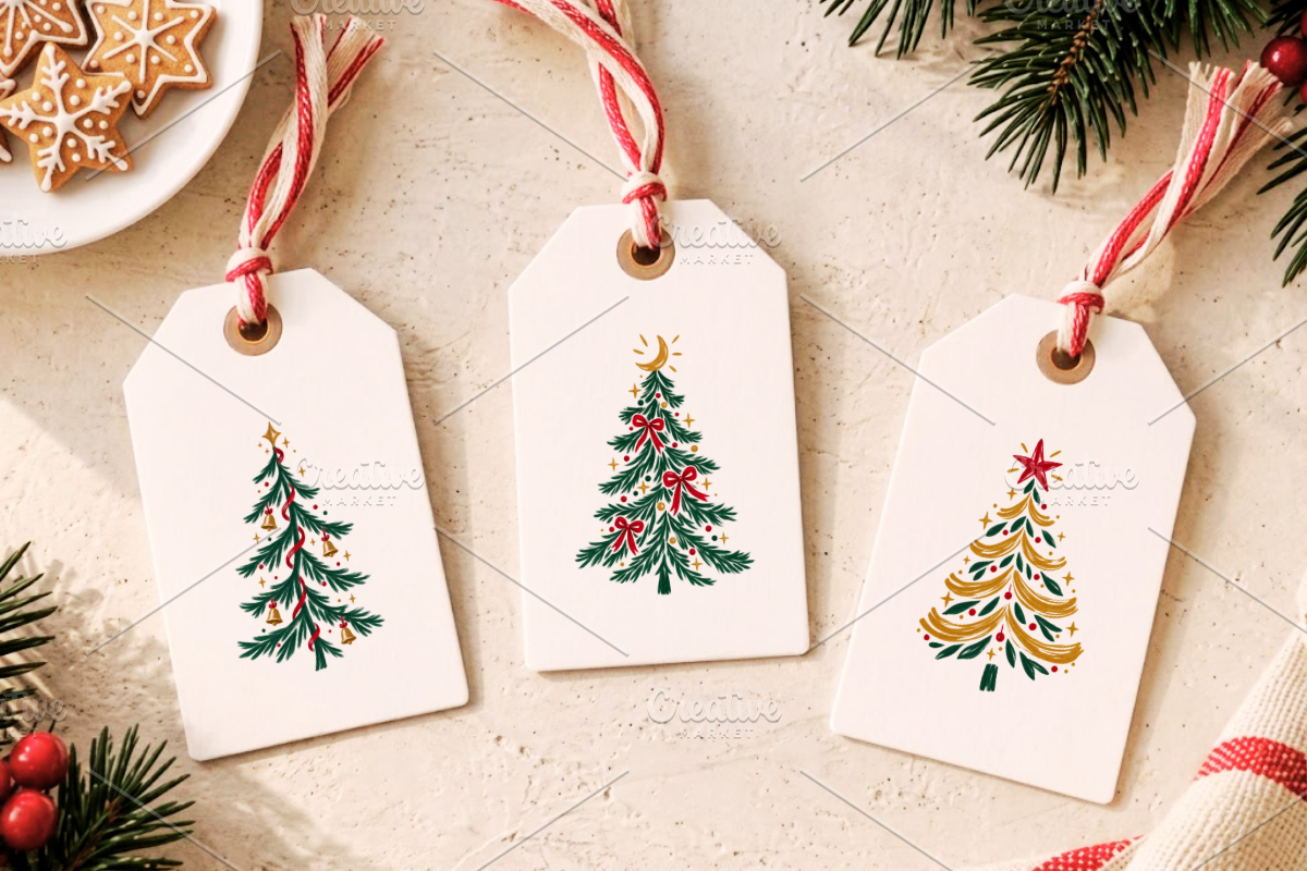18 Hand Painted Christmas Trees PNG, a Seasonal Illustration by Ink Gallery (Photo 8 of 13)