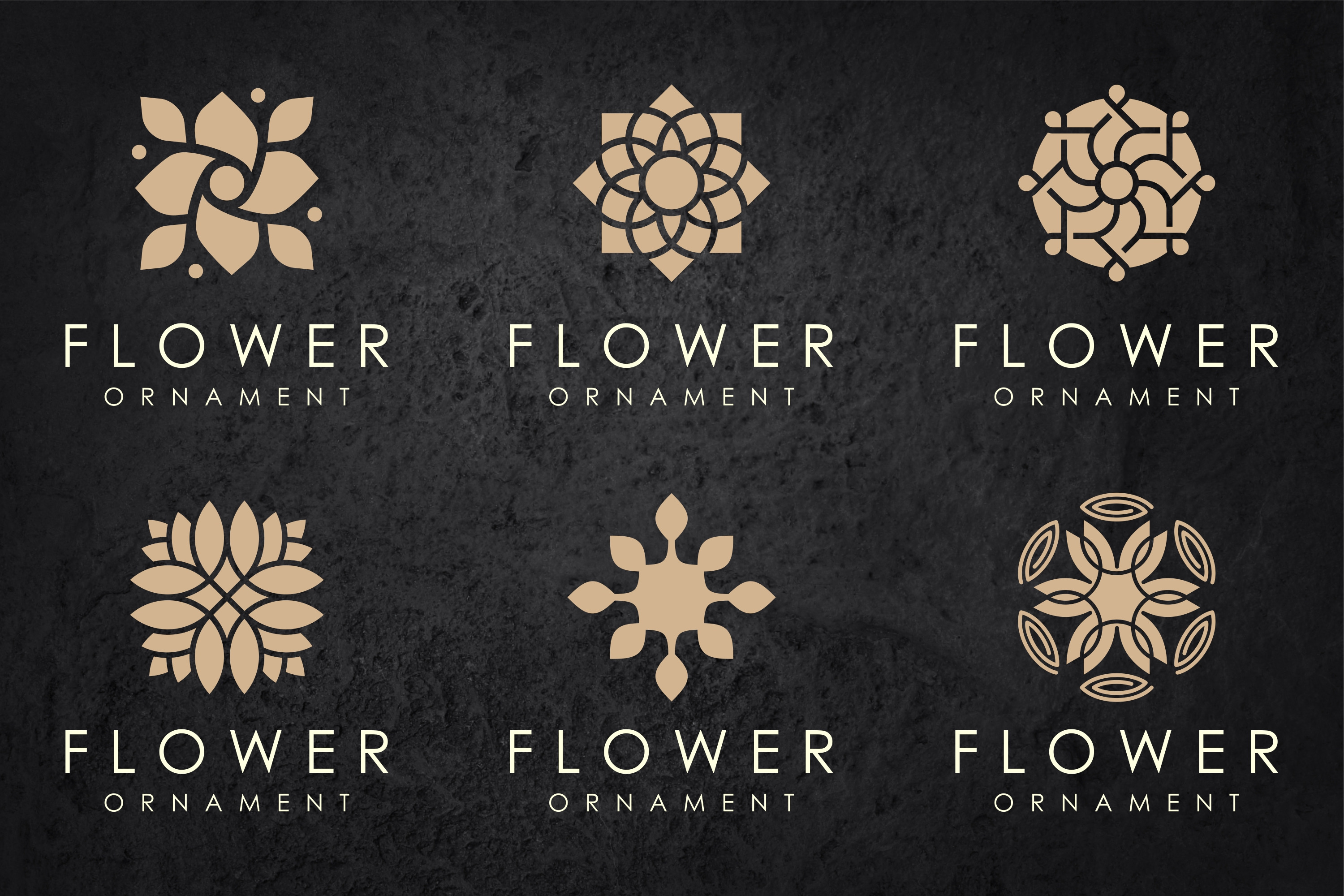 Floral ornament logo icon set., a Branding & Logo Template by BARONSTD