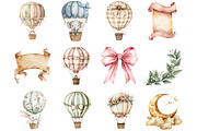 Hot Air Balloons Clipart, an Illustration by Design Market (Thumbnail 3 of 5)