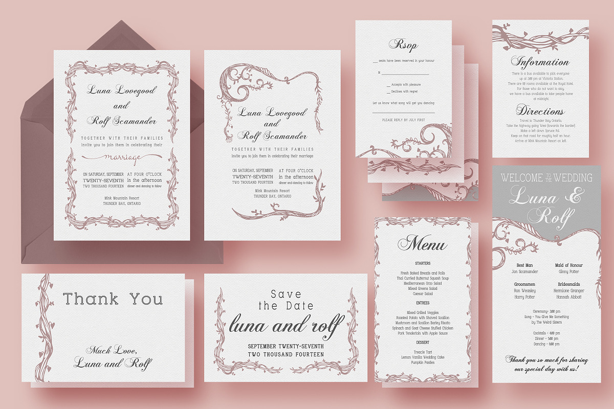 Vine Wedding Invitation Suite, an Invitation Template by Knotted Design (Photo 1 of 4)