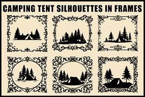 Framed Camping Tent Forest Set, an Object Graphic by Gfx_Store