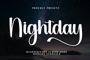 Nightday | Script Font, a Handwritten Font by Scratchones (Thumbnail 1 of 9)