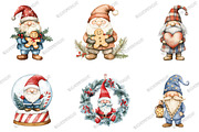 Winter Christmas Gnome Clipart PNG, an Illustration by designcity5 (Thumbnail 3 of 5)