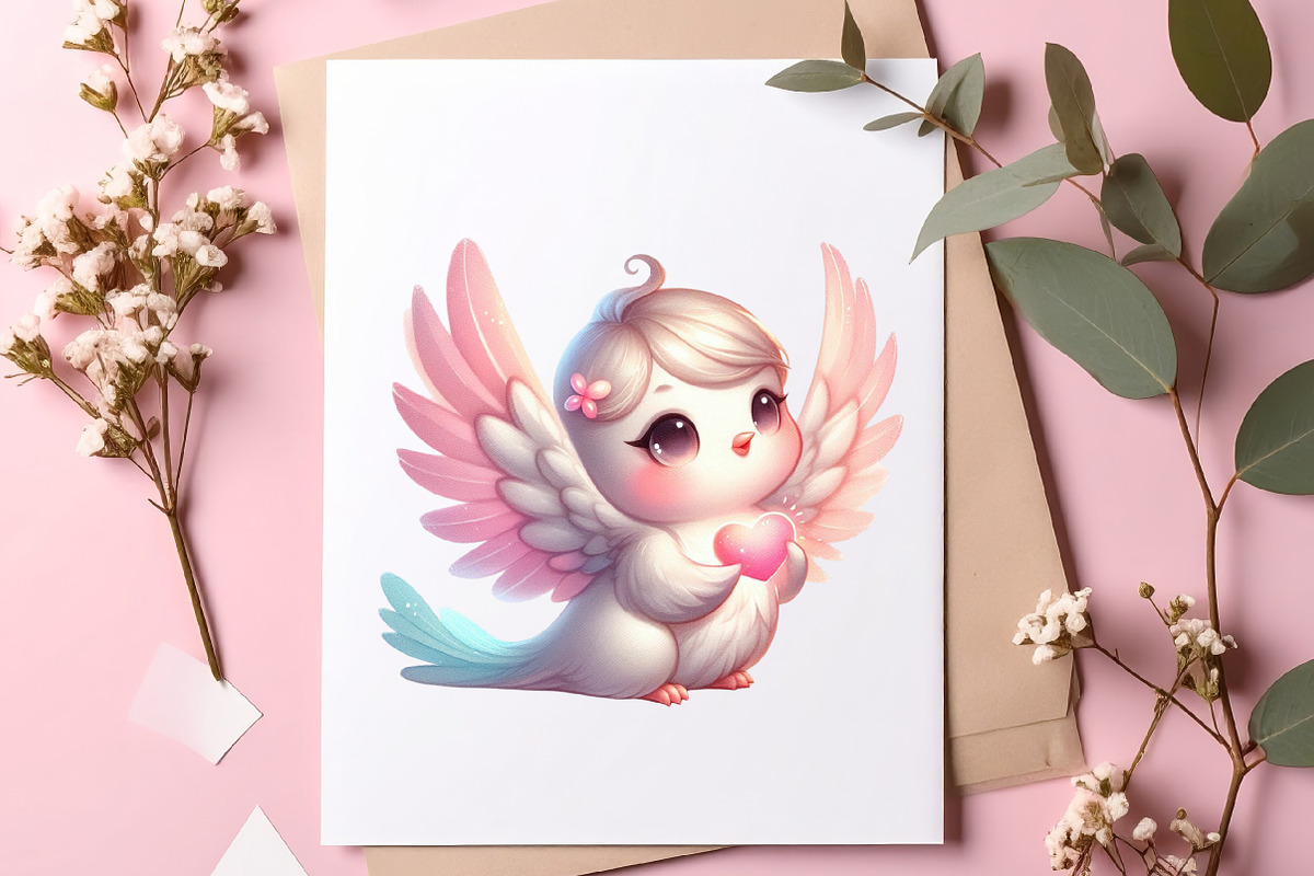 Whimsical Valentine Birds Clipart, an Illustration by SinaCreation (Photo 6 of 11)