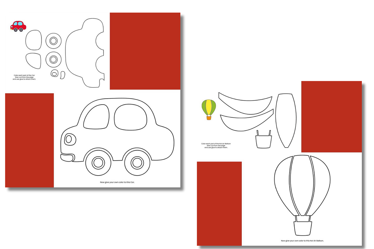 Transportation Crafts for Preschool, an Education Illustration by Sourcedigi (Photo 3 of 3)