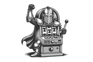 Armored Knight Slot Machine vector, a Person Illustration by AlexArt
