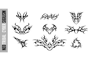 Set of vector neo-tribal ornaments, an Object Illustration by Sabelskaya