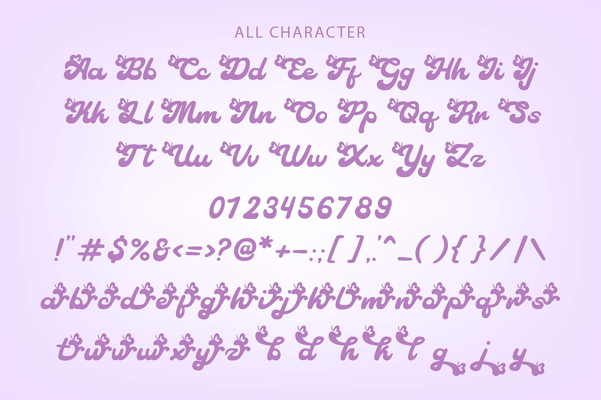 Cute Butterfly - Retro Script Font, a Script Font by Densu Creative (Photo 8 of 9)