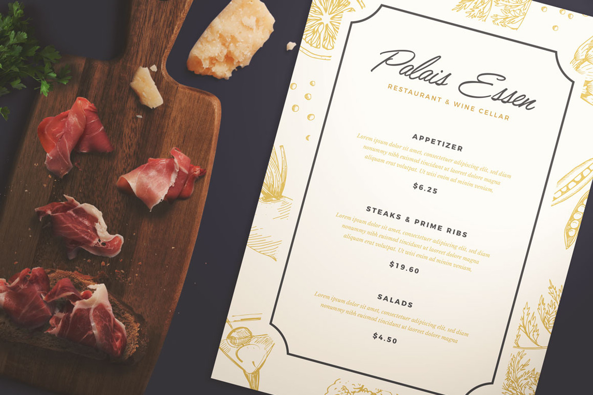 Elegant Restaurant Menu, a Flyer Template by KMZVR.Lab (Photo 2 of 5)