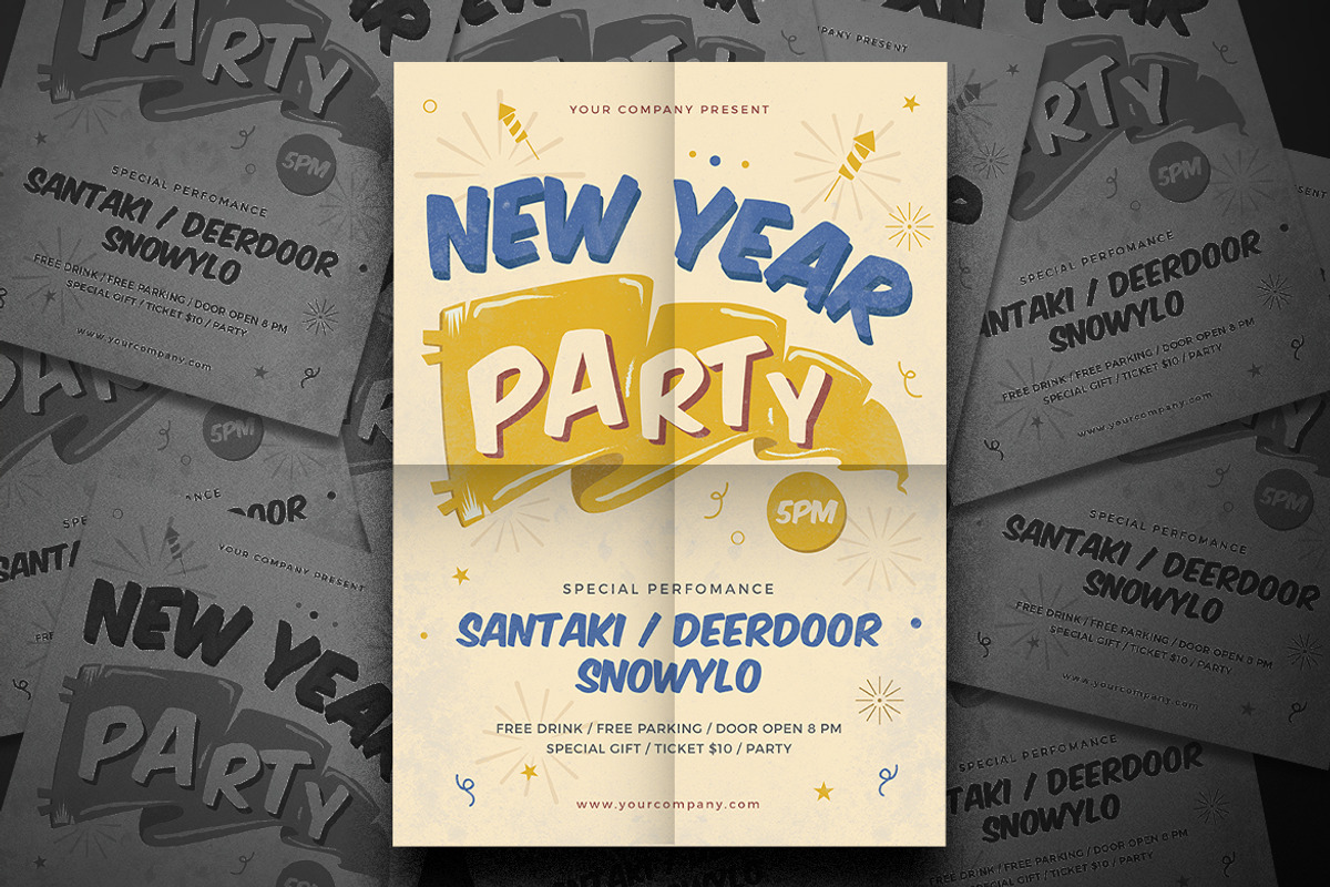 New Year Party Flyer, a Flyer Template by Tokosatsu (Photo 4 of 4)