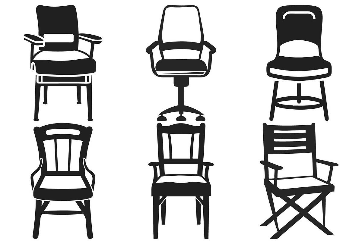 Silhouette Chair Silhouette Designs, an Object Graphic by Billah Hub