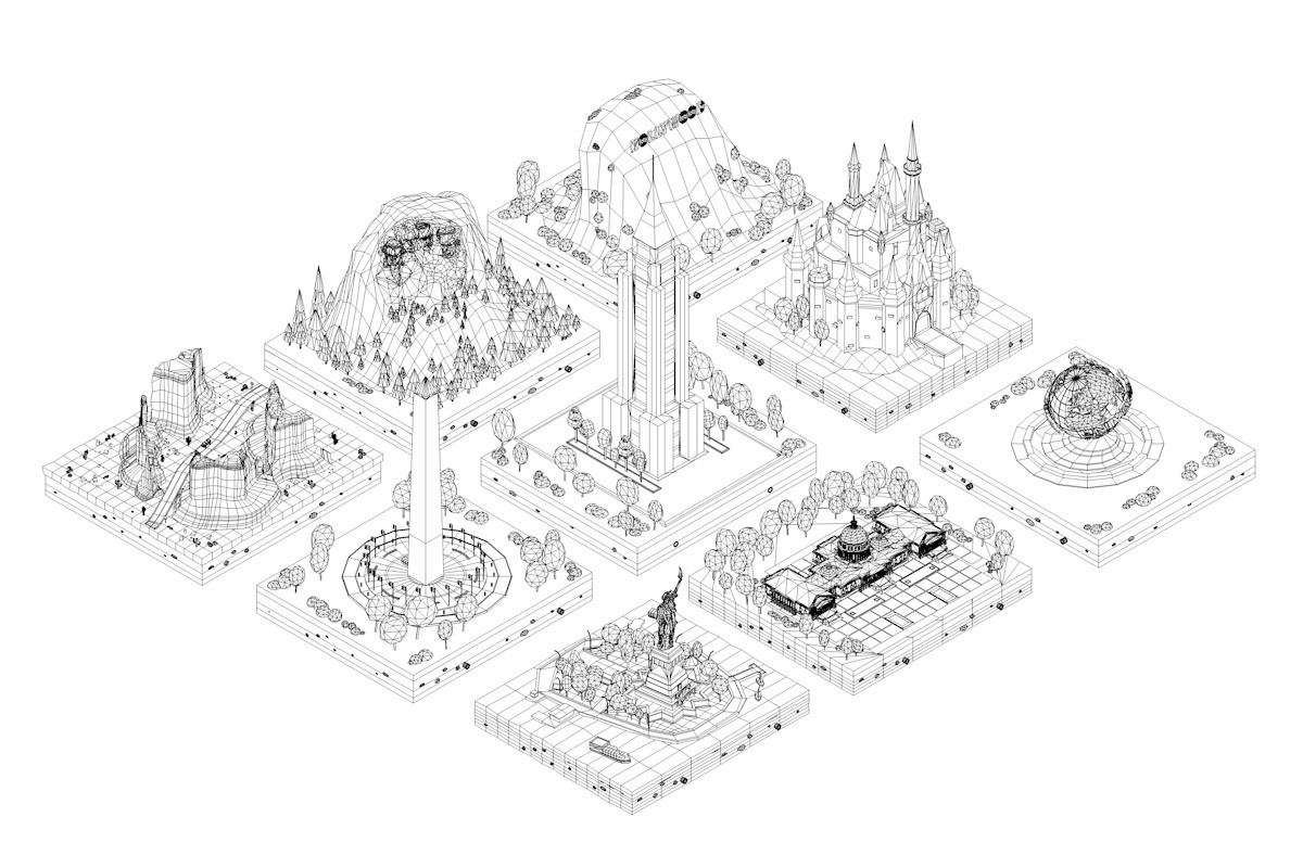 Cartoon Low Poly USA Landmarks Pack, an Architecture 3D Model by Anton Moek (Photo 3 of 15)