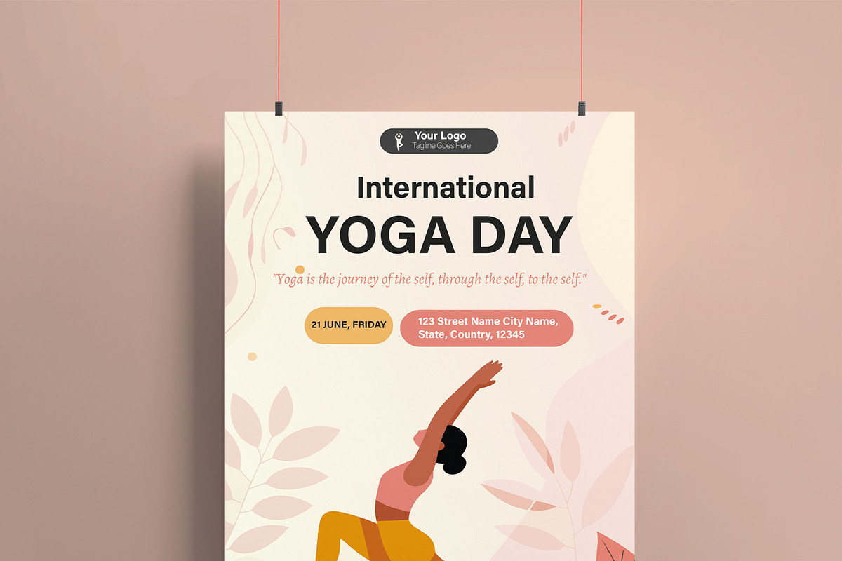 Yoga Day Poster Template, a Flyer Template by MightyDesign (Photo 2 of 8)