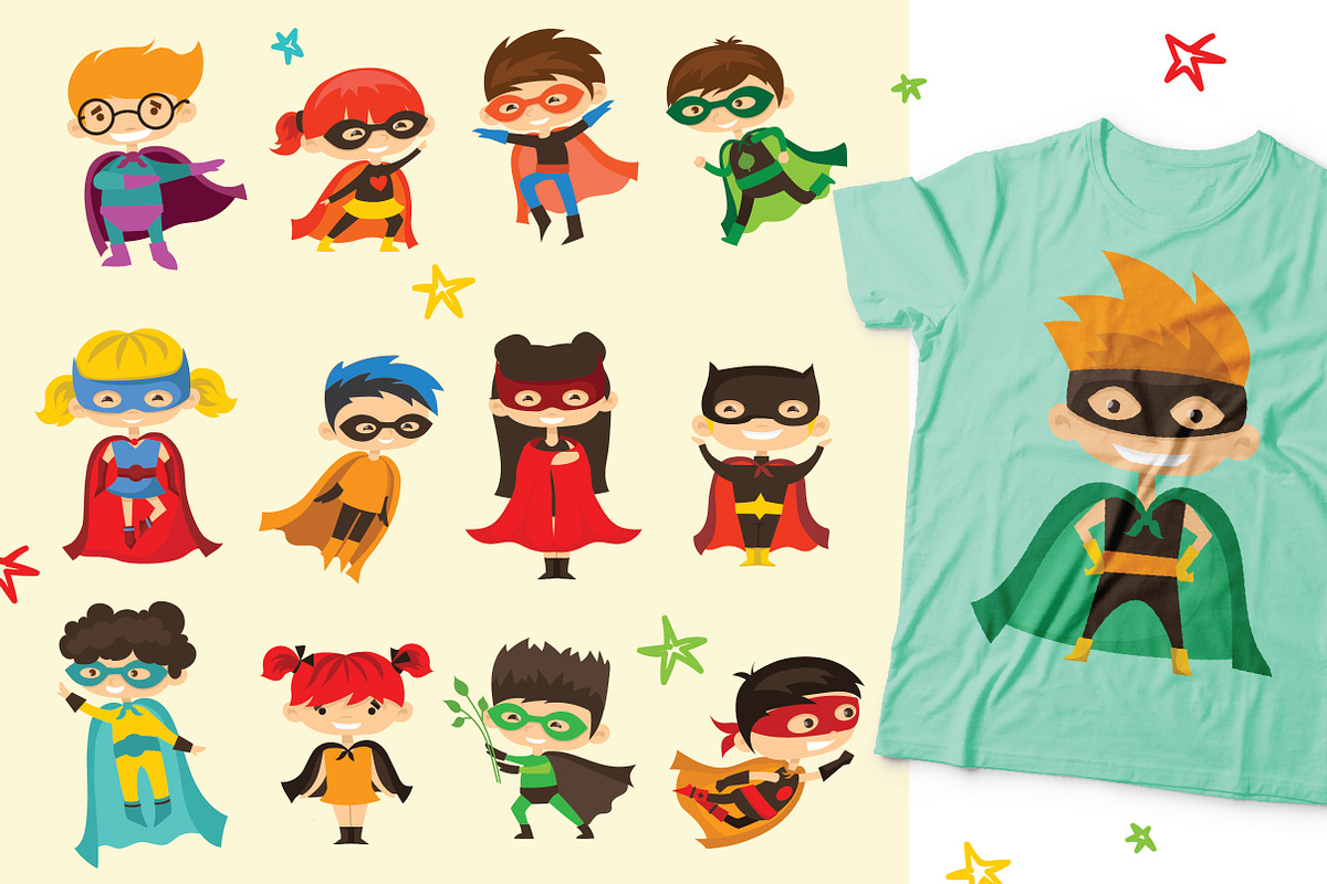 50%OFF!Super set with 50 SUPERHEROES, a Person Illustration by Virinaflora (Photo 2 of 5)