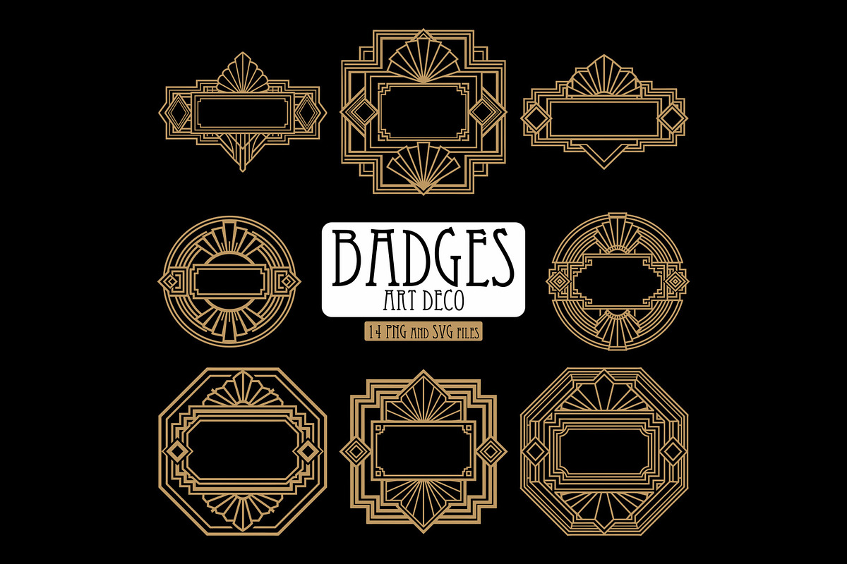 Art Deco 14 Logo Badges, a Decorative Illustration by Stanislav Kharchevskyi (Photo 1 of 3)
