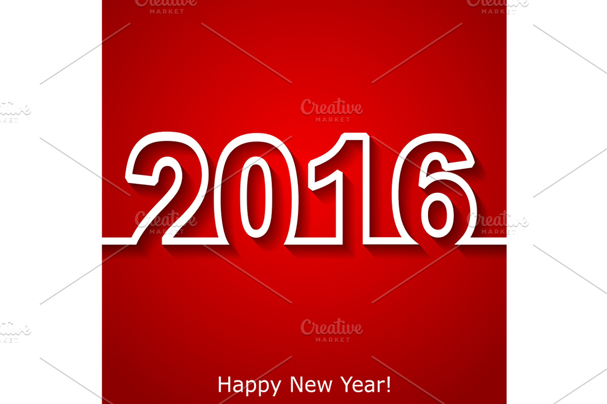 Creative New Year 2016 text design, a Templates & Theme by L_amica