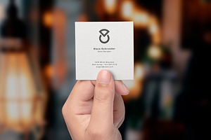 Square Business Card Mockup