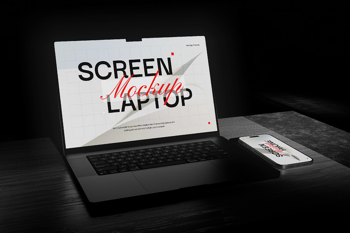 Laptop and Phone Device Mockup, a Wearable Device Mockup by herutage (Photo 3 of 4)