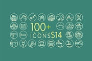100+ Line Travel Icons for $14, an Outline Icon by Babic Goran (Thumbnail 1 of 2)