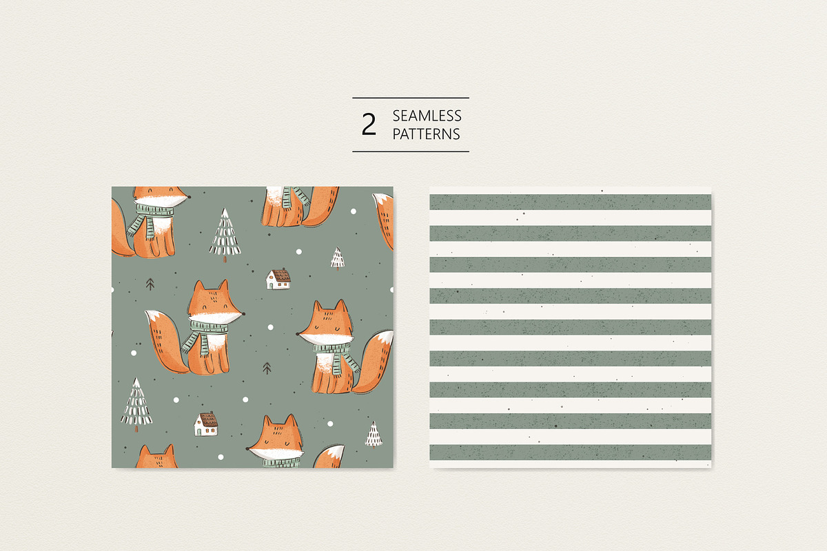 Winter fox, a Pattern Graphic by Olena Kuznietsova (Photo 2 of 10)