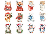 Cute Holiday Animals Christmas, an Illustration by Design Market (Thumbnail 2 of 3)