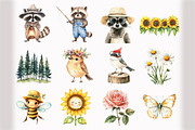 Watercolor Woodland Animals Clipart, an Illustration by Design Market (Thumbnail 3 of 5)