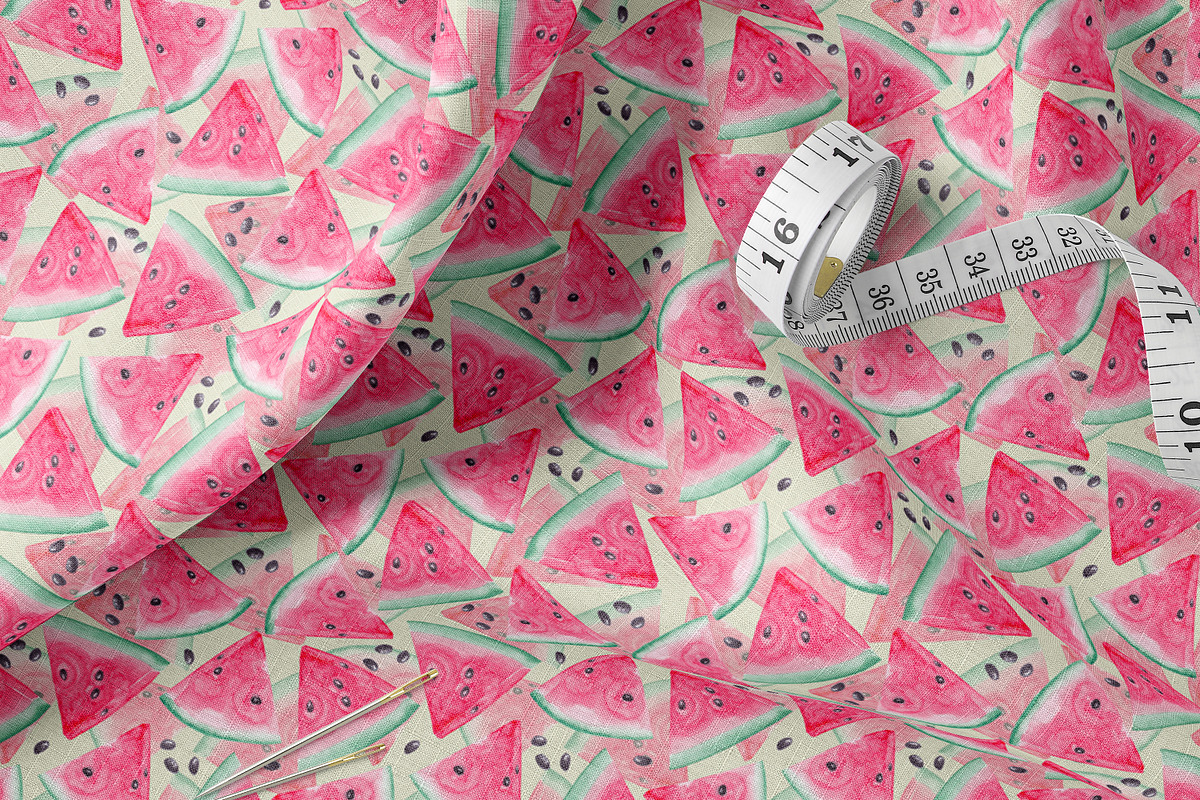 Watercolor Watermelon Patterns Set, a Pattern Graphic by Oksana Dovhopol Art (Photo 7 of 11)