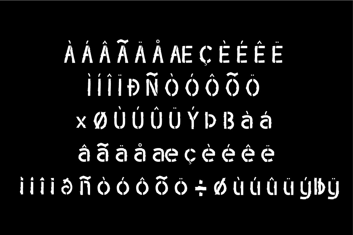 OVERLINE STENCIL, a Font by WAP (Photo 5 of 6)