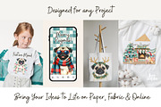 Retro Pugmas Clipart, a Seasonal Illustration by Anna Design Studio (Thumbnail 11 of 12)
