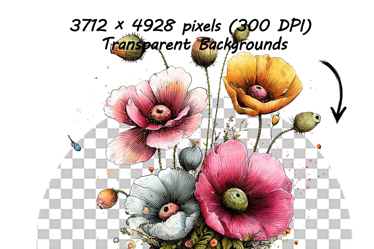 Whimsical Spring Flowers ClipartS, a Graphic by one-touch (Photo 14 of 18)