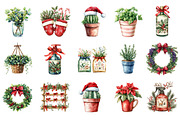 Christmas Indoor Gardening Clipart, an Illustration by SinaCreation (Thumbnail 2 of 5)