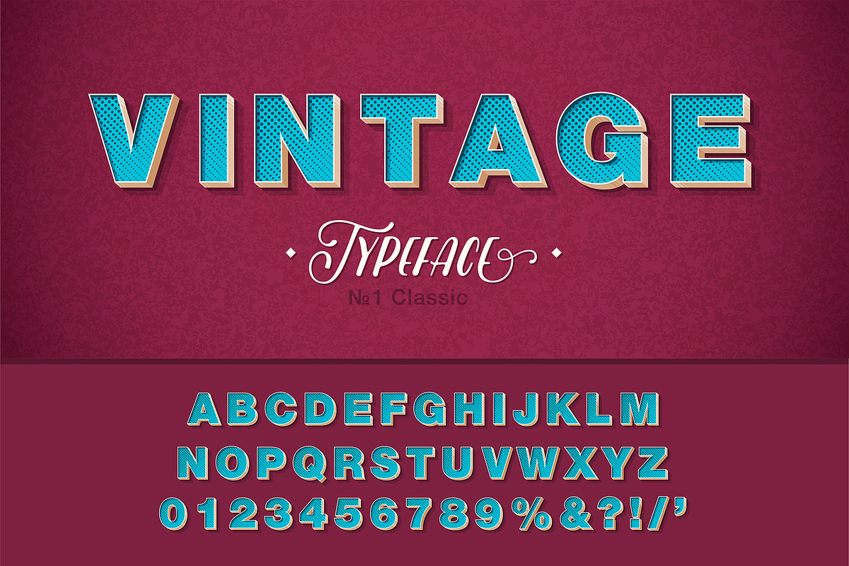 Retro 3D vintage alphabet 80s, 90s, an Object Graphic by Pro_Vector (Photo 3 of 5)
