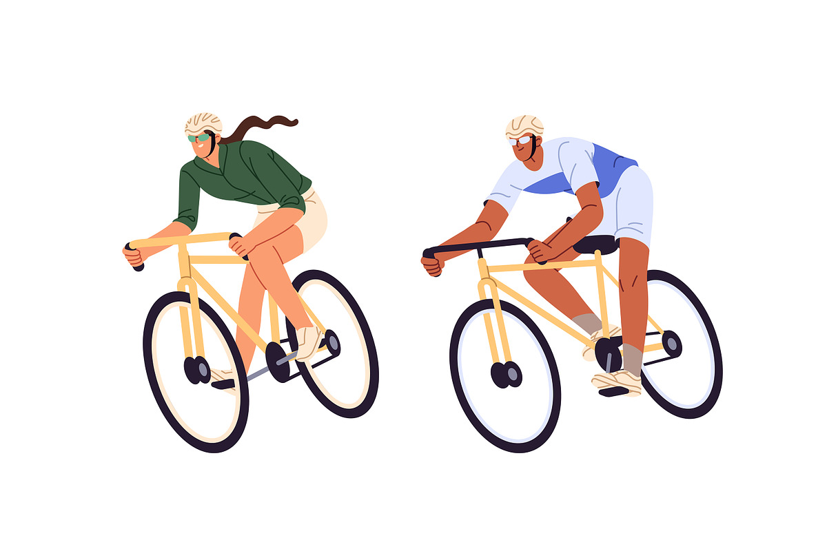 People travel by bike set, a Person Illustration by PaperTrident (Photo 11 of 15)