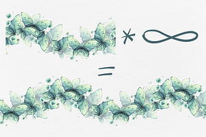 Butterflies Turquoise Watercolor