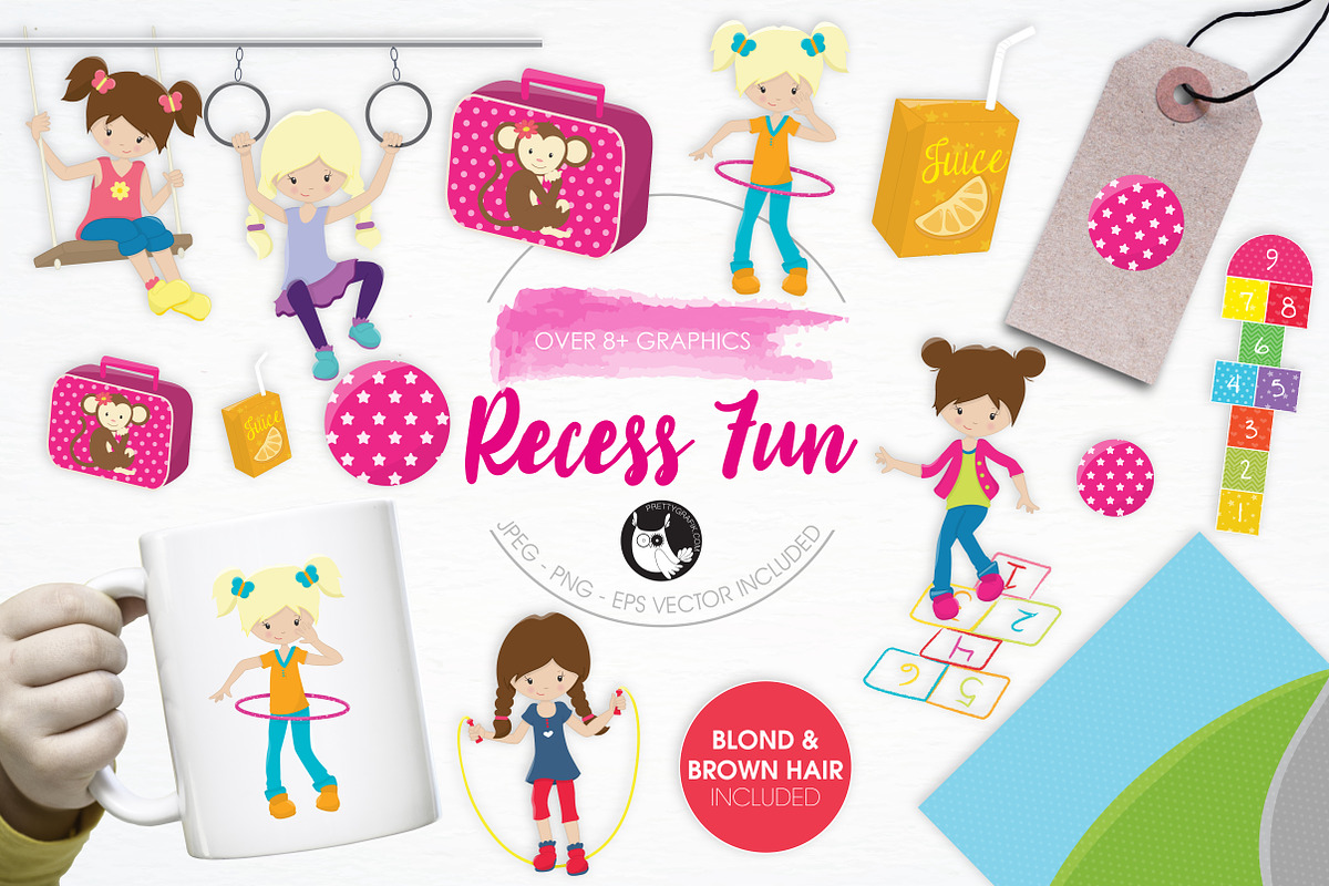 Recess Fun illustration pack, an Illustration by PrettyBundles