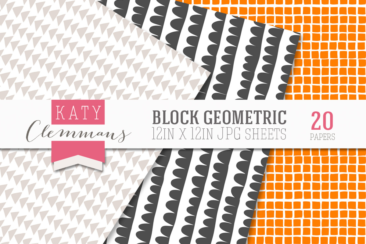 Block Geometric digital paper pack preview 2