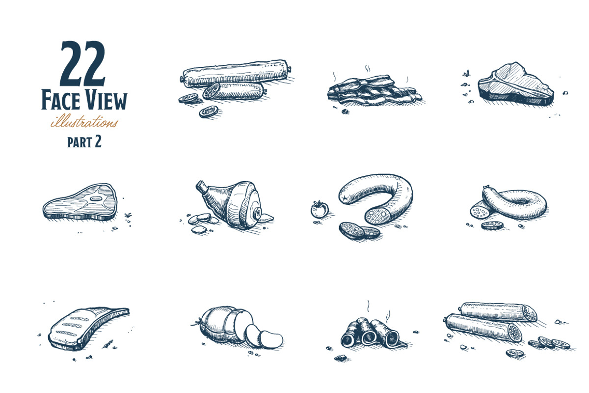 Barbecue hand drawn illustration set, a Food Illustration by Alfazet Chronicles (Photo 7 of 8)