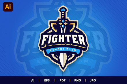 Fighter Gaming Logo Template