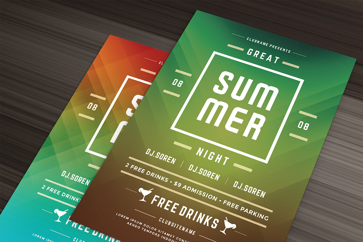 Summer beach party flyer template, a Flyer Template by Vasya Kobelev (Photo 1 of 4)