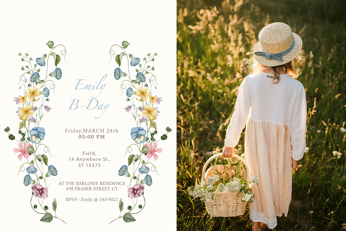 Vintage Garden Watercolor Clipart, a Decorative Illustration by Ooh Lily (Photo 13 of 23)