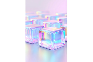 Iridescent glass cubes with pastel, an Abstract Photo by Lermont51