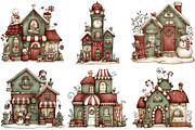 Christmas Town Sublimation Clipart, an Illustration by Craft Nest (Thumbnail 7 of 7)