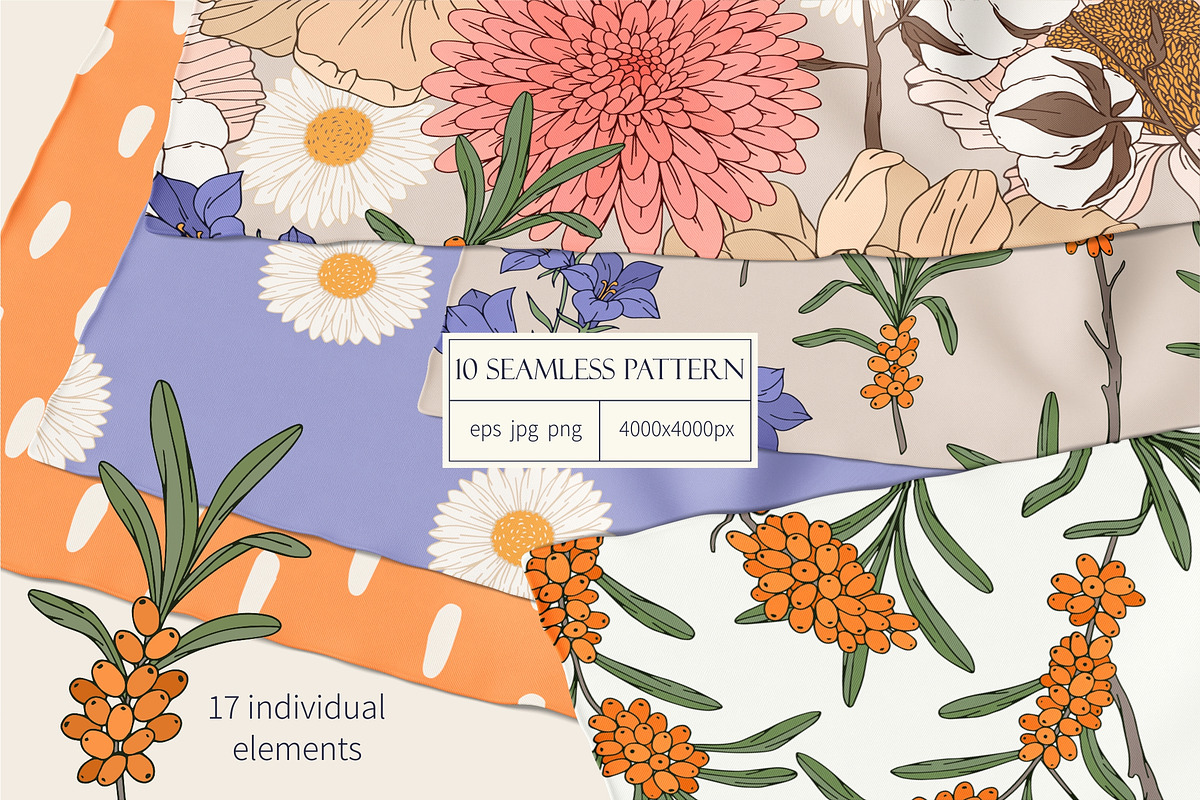 Floral pattern set, a Pattern Graphic by Elona Laff (Photo 1 of 5)