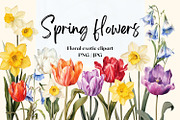 Spring flowers. Floral elements, a Decorative Illustration by irina.vaneeva (Thumbnail 1 of 6)